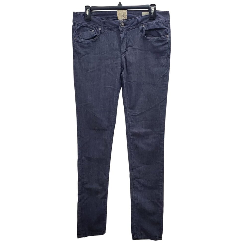 Dylan George Grace Regular Rise Skinny Dark Wash Chambray Denim Jegging Size 30‎
